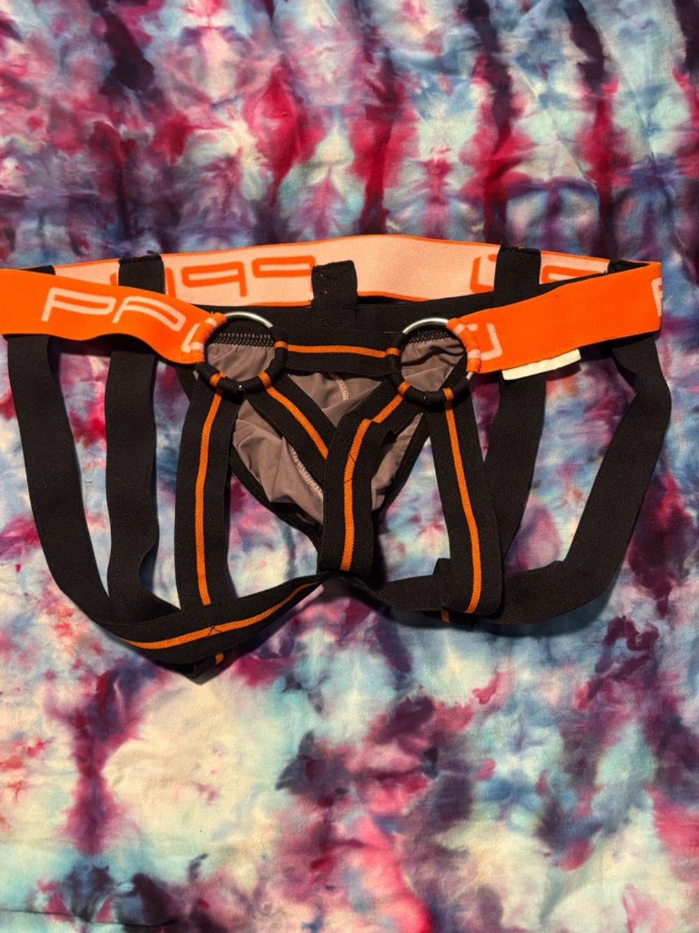 PPU Men's Orange & Black Athletic Jockstrap - Picture 2 of 6